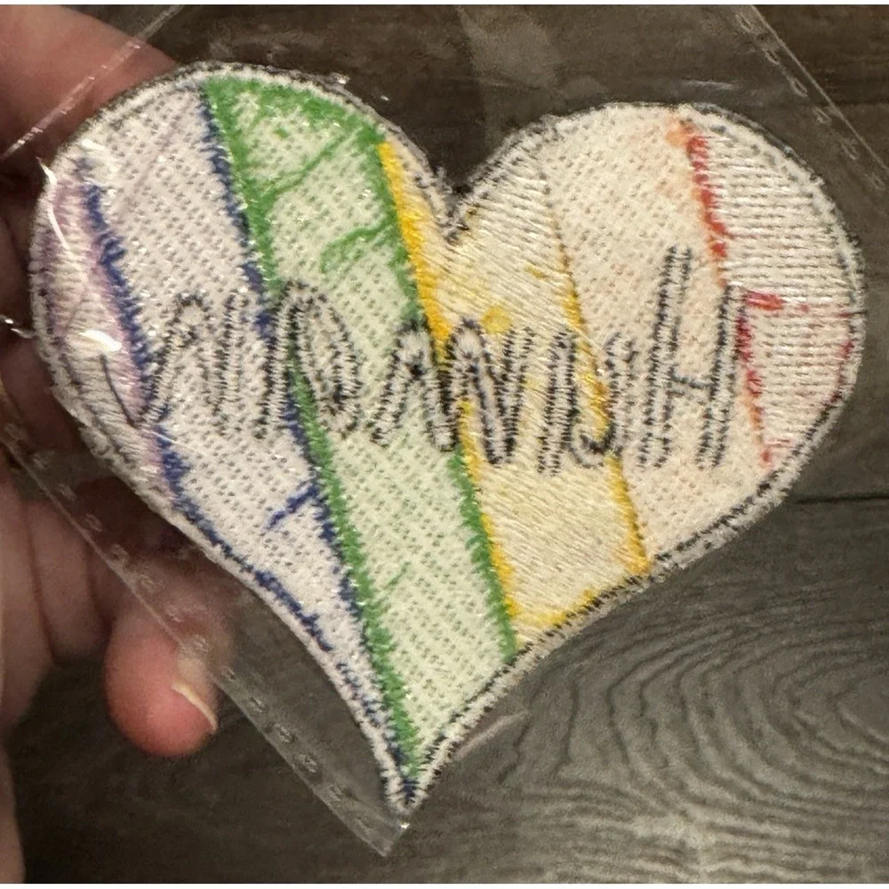 Rainbow Human Heart Shaped Embroidered Patch LGBTQ Pride Love Hippy Joy Retro‎